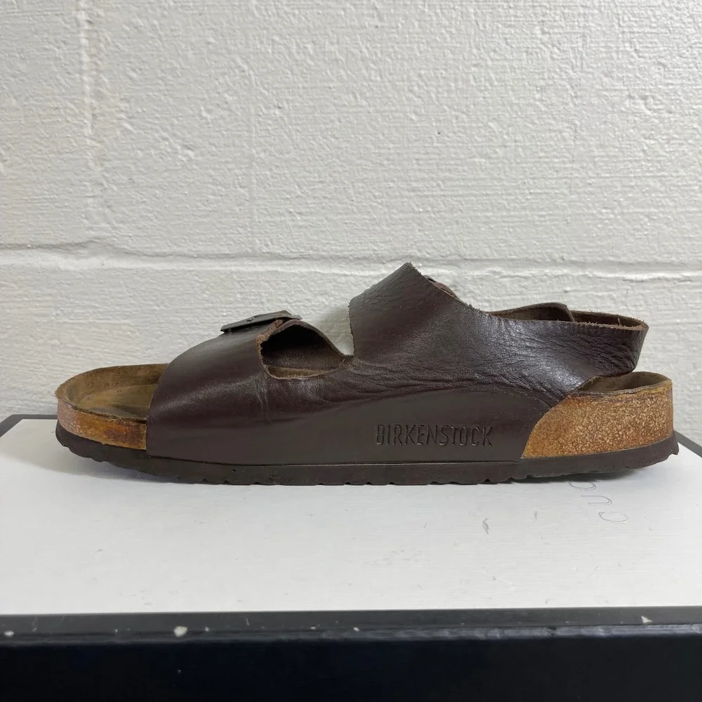 Birkenstock Milano Brown Leather Slingback Sandals Men's Size 42 EU/9 US